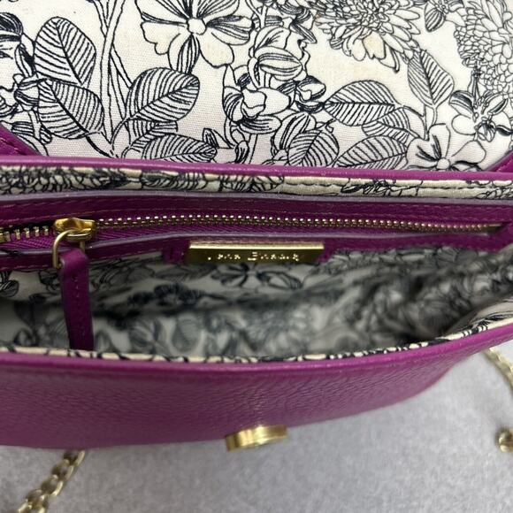 Vera Bradley Carson Deep Pink Pebbled Leather Mini Crossbody Saddlebag - Picture 9 of 11